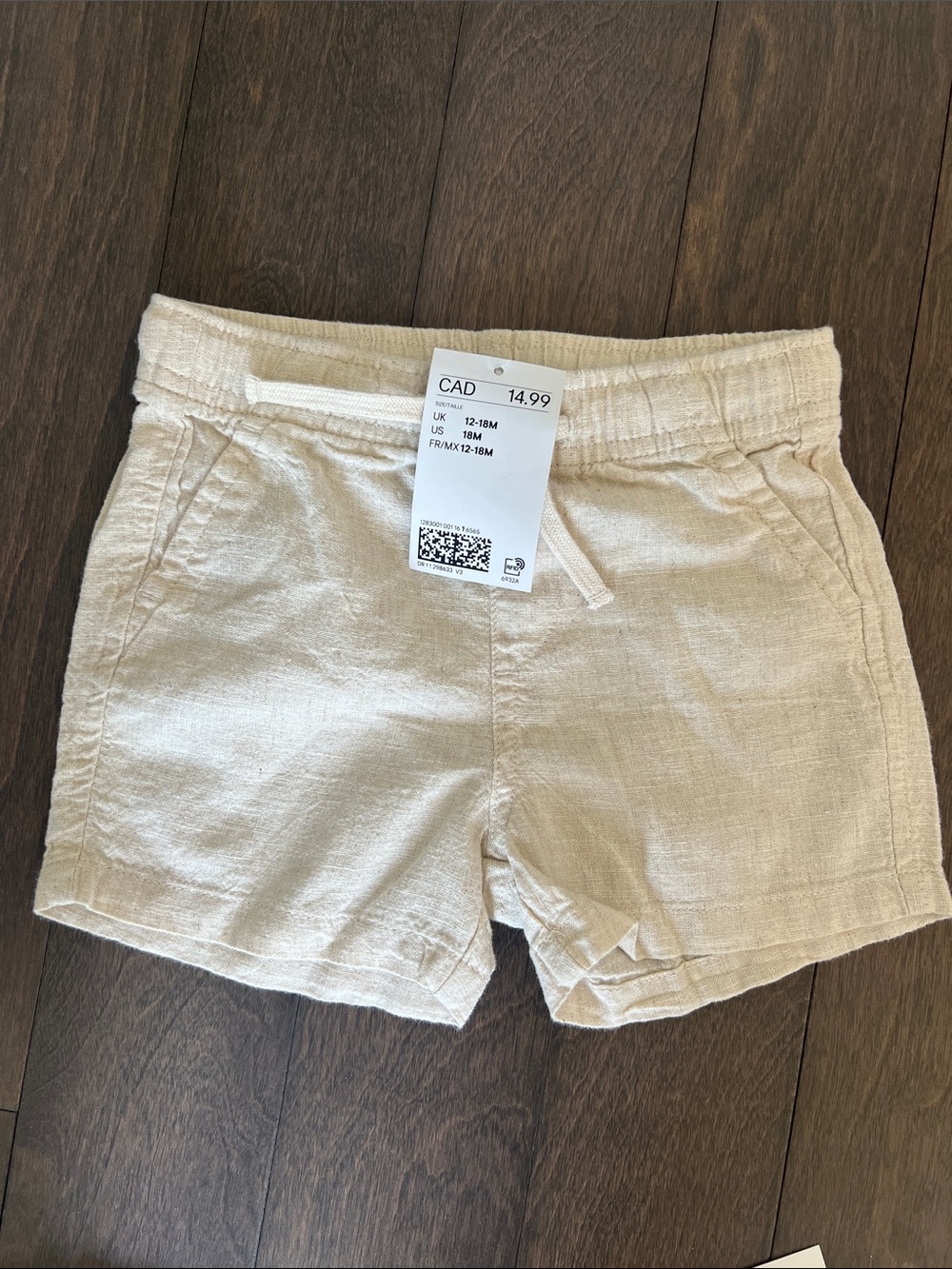 H&M Cream Linen-Blend Elastic-Waist Kids Shorts
